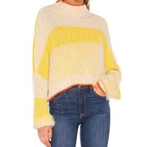 Free People Size XS Sunbrite Cotton Blend Sweater Cropped Oversized REVOLVE